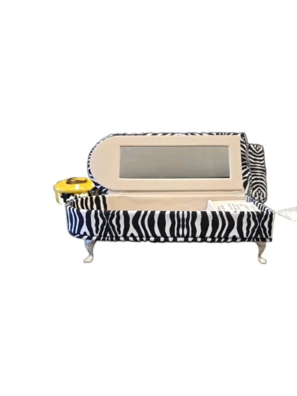 New Black & White Zebra Doll Chaise Jewelry Box Organizer Couch Jewelry Box